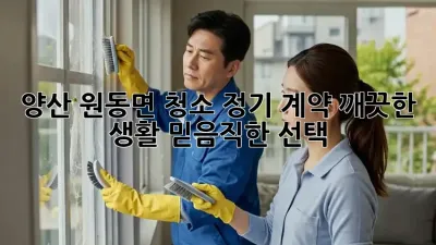 양산 원동면 청소 정기 계약: 깨끗한 생활, 믿음직한 선택