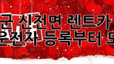 강진군 신전면 렌트카 이용 안내: 운전자 등록부터 모든 것!